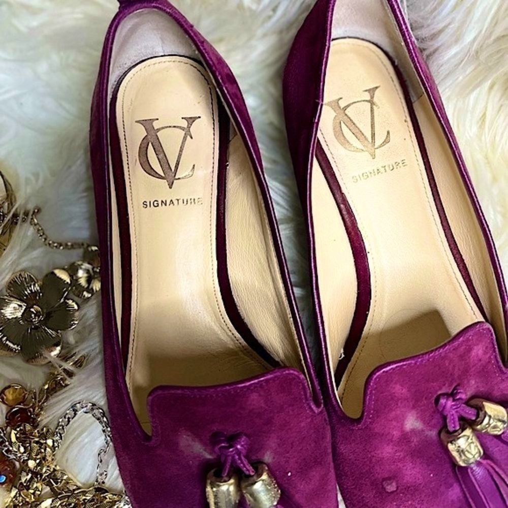 Vero Cuoio Purple Red Suede Slip On Flats with Tasle​​​ - Picture 5 of 15